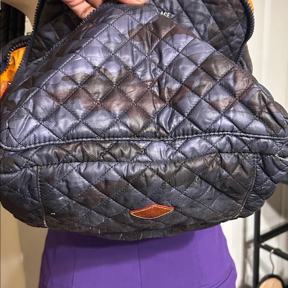 MZ Wallace Blue Camouflage Quilted Used Backpack! - Picture 9 of 16